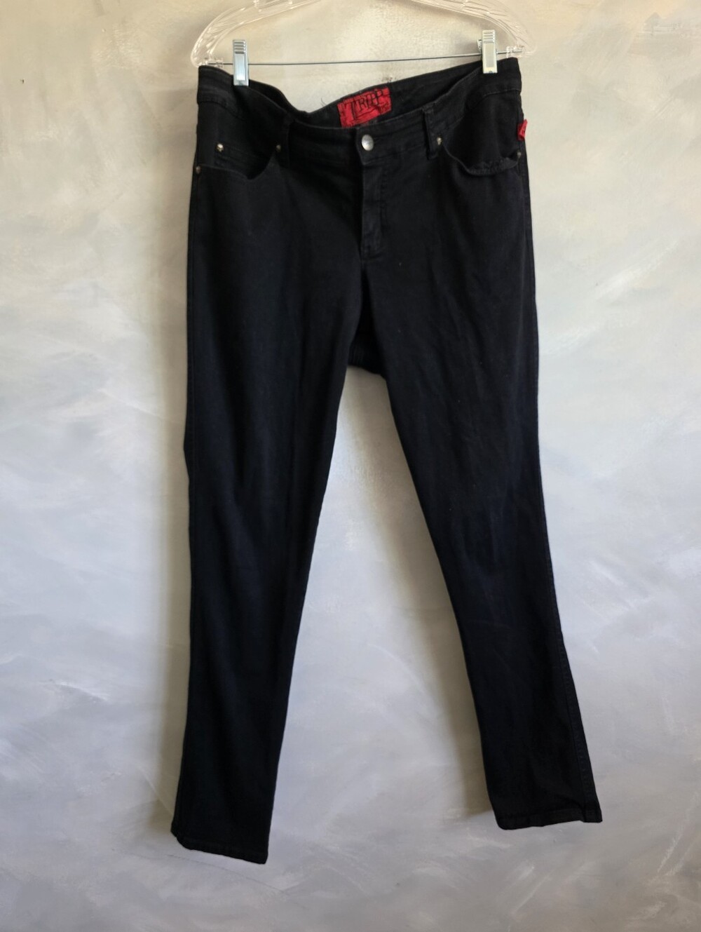 Tripp NYC Jeans Women 14R Black Stretch Mid Rise Skinny Goth Grunge Punk